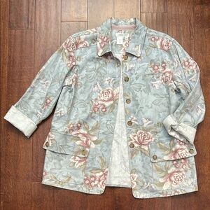Vintage 90s Coldwater Creek Cottagecore Long Floral Jacket, Size Medium